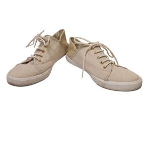 Tommy Hilfiger Women's Beige/Tan Flip-4 Casual Canvas Sneaker Size 8.5